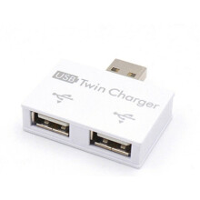 3X Portable USB Hub to 2 Port Charger Hub Adapter USB Splitter Dual USB Charging Extender for Phone Computer White