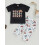 (12-18 Months, Black) Καλοκαιρινά σετ ρούχων στάμπα ζωγραφιάς. 12