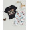 (0-3 Months, Black) Καλοκαιρινά σετ ρούχων στάμπα ζωγραφιάς. 13