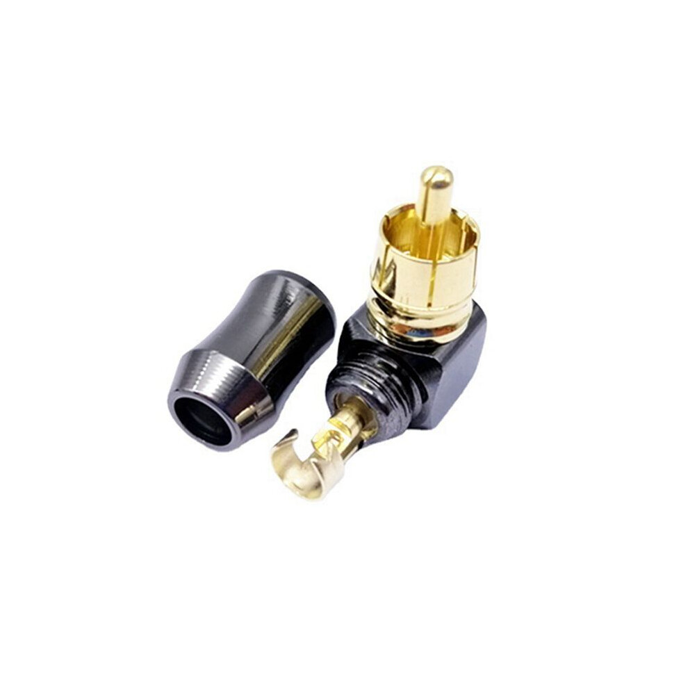 2Pcs Rca Connector Audio Plug Male 90 Degree Right Angle Elbow Speaker Terminal Conector For Soldering Video Cable 6033169658465