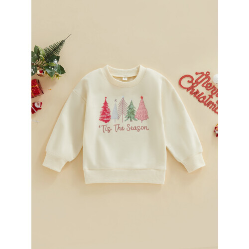 (3-4 Years, Creamy) Sudaderas navideñas para e invierno. 1