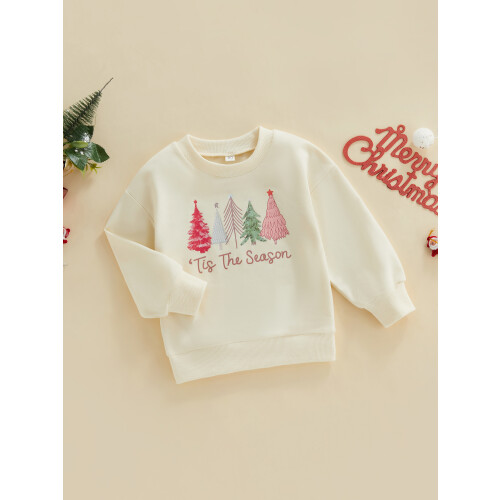 (2-3 Years, Creamy) Sudaderas navideñas para e invierno. 2