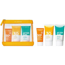 Clarins Essential Sun Care Travel Set 50ml Very High Protection Sun Creamspf50 + 15ml Gentle Peeling + 75ml Soothing After Sun Balm