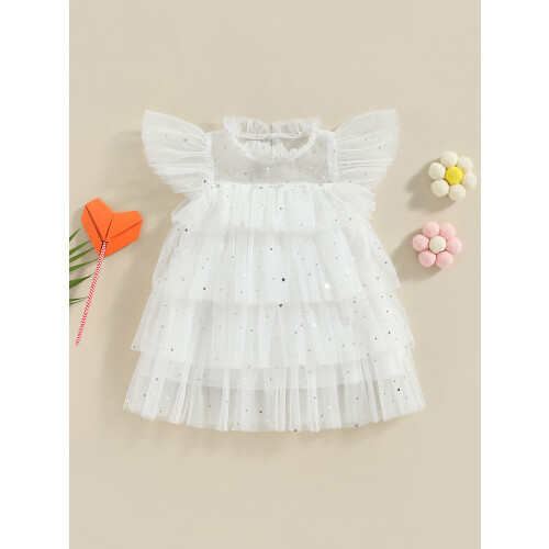 (18-24 Months, White) Φόρεμα νήπια κορίτσια με τούλι. 1