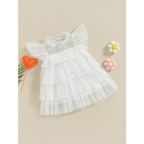 (18-24 Months, White) Φόρεμα νήπια κορίτσια με τούλι. 2