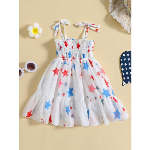 (2-3 Years, White) Φόρεμα slip για στάμπα αστέρια 1