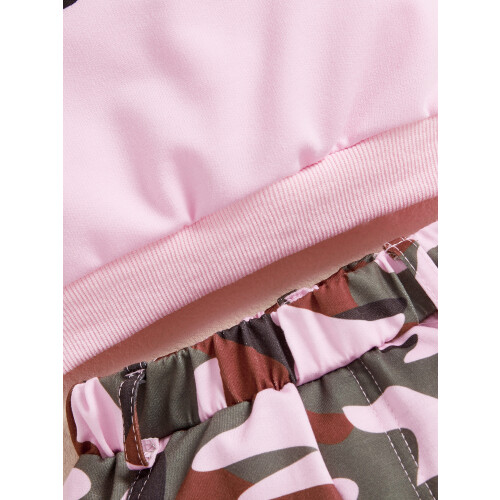 (4-5 Years, Pink) Φθινοπωρινό σετ ρούχων παντελόνι παραλλαγής 1
