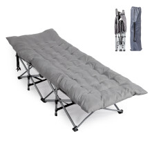 Folding Camping Cot Bed w/ Pad Sleeping Bed for Home Office Nap Beach Travel