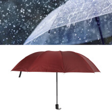 Portable Windproof Travel Umbrella 10 Ribs Sunscreen 105cm Wine Red