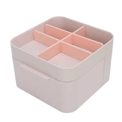 Cosmetic Storage Box Organizer with Drawer 18.5cm Plastic Case 1