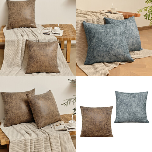 Housse de coussin imperméable multicolore avec motifs-Gris clair 2
