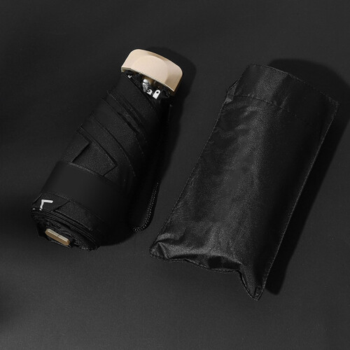 Folding Windproof UV Mini Umbrella 94x55cm Black, Light 300g 2