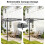 (Grey) 2.4*2.4m Patio Pergola with Retractable Waterproof Canopy 6