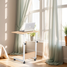 Adjustable Height Mobile Rolling Computer PC Laptop Over Bed Desk Overbed Desk