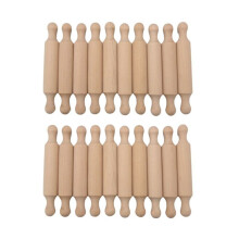 20PCS Rolling Pins for Crafts, Small Wooden Dough Roller for Children in the Kitchen Baking Wooden Tiered Tray