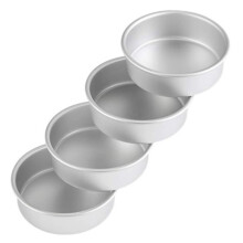 4-Tums Små Kakformar Set med 4, Runda Kakformar Bakformar Bakform för TåRtpizza, Quiche, Giftfri och HäLsosam