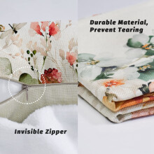 Spring Pillow Covers 18X18 Set Of 4 Farmhouse Throw Pillow Spring Decorations Floral Cushion Case for Home Decor