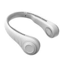 Portable Leafless Hanging Neck Fan,360 Degree Lazy Neckband Fan 78 Surround Air Outlets USB 4000Mah Rechargeable,White
