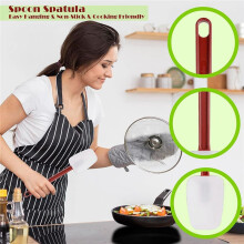 3Pack Spatels Siliconen Hittebestendig, Spatel Siliconen, Rubber Schraper Spatel 10 Inch, Keuken Gebruik B