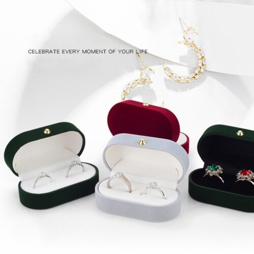 Samt Seide Paar  Box Ehering Box Single  Box Hochzeits Vorschlag Abschied Schmuck Schatulle C 2