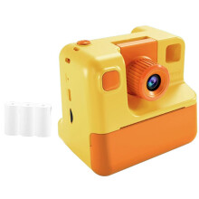 Kids Instant Camera Print Camera 1080P HD Digital Camera Photo Paper Child Toy Camera for Birthday Christmas Gift-Orange