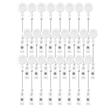 24 PiÚces Bobine de Badge Perlée Porte-Clips Rétractables pour Perles en Vrac Barre Vierge ID Nom Bobines de Badge avec Clip de Ceinture, Blanc