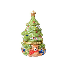 Green Trinket Box Ornaments Xmas-Tree Jewelry Box Ring Holder Organizer Display Jewelry Holder for Xmas Charms Earrings