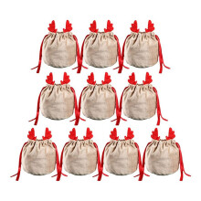 10 Stück Weihnachtsgeweih-Beutel, Süße Süßigkeiten-Beutel, Geschenkverpackung, Dekor, Navidad, Aufbewahrungstasche B