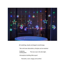 Christmas Moon Star Window Fairy String Lights USB&Battery Powered String Light for Indoor Window Kid&Bedroom Warm Color