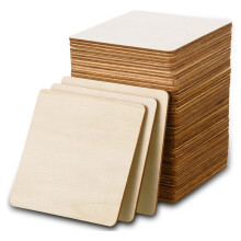 80 Pcs Unfinished Wood Pieces 4x4Inch Blank Wood Squares for DIY Crafts, Painting, Engraving, Holiday Decor, Coasters