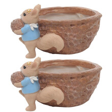 Squirrel Nut Garden Resin Flower Pot Desktop Gardening Succulent Potted Green Plant Decoration Walnuts