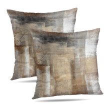 Brown Art Painting Aesthetic Modern SquareDecorativePillow Covers Soft Throw Pillows for Couch Sofa Bedroom, Set of 2