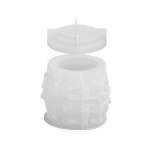 Candle Jar Silicone Mould Set - Gypsum and Refill Mold for Xmas Home Decor,Trojan Candle Cup