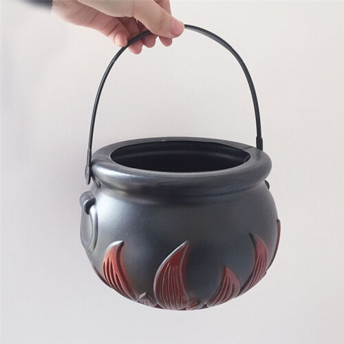 Flame Bucket Halloween Children'S Stage Performance Props Witch Game Black Jar 2