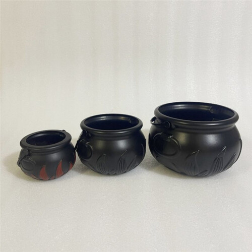 Flame Bucket Halloween Children'S Stage Performance Props Witch Game Black Jar 1