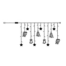 Christmas Moon Star Window Fairy String Lights USB & Battery Powered String Light for Indoor Window Bedroom Multicolor
