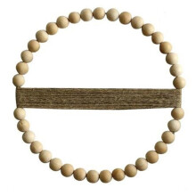 Wooden Bead Round Garland Farmhouse Decor Unique Decoration Bohemian Wall Front Door Decoration,Large Wooden Beads
