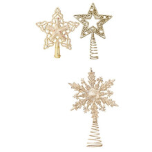 Árbol de Navidad Estrellas Brillantes Adornos de Copos de Nieve para Árbol de Navidad Decoración Navideña para el Hogar Oro