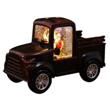 Retro-Weihnachts-LKW-Dekoration, Weihnachtsmann, Licht-LKW, Weihnachtsnachtlicht, Geschenk, Fensterdekoration, Weinrot