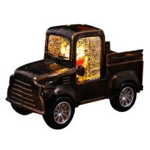 Decoración Retro para Camión Navideño, Luz de Papá Noel, Luz de Noche Navideña, Regalo para Ventana, Pincel Dorado