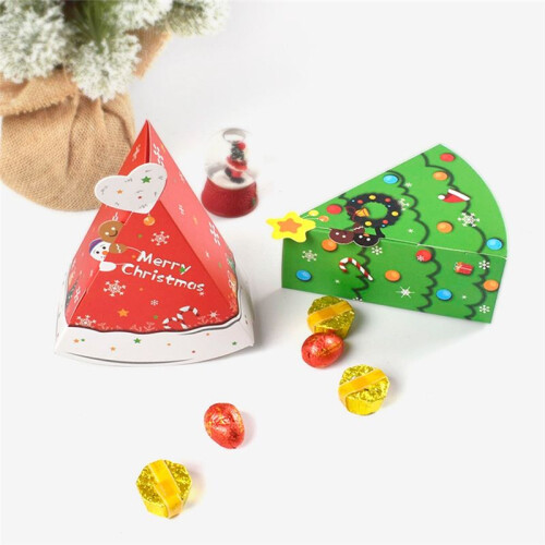 Christmas Tree Form Candy Box DIY Kex Snack Bakning Förpackningslåda Barnpresent Grön 2