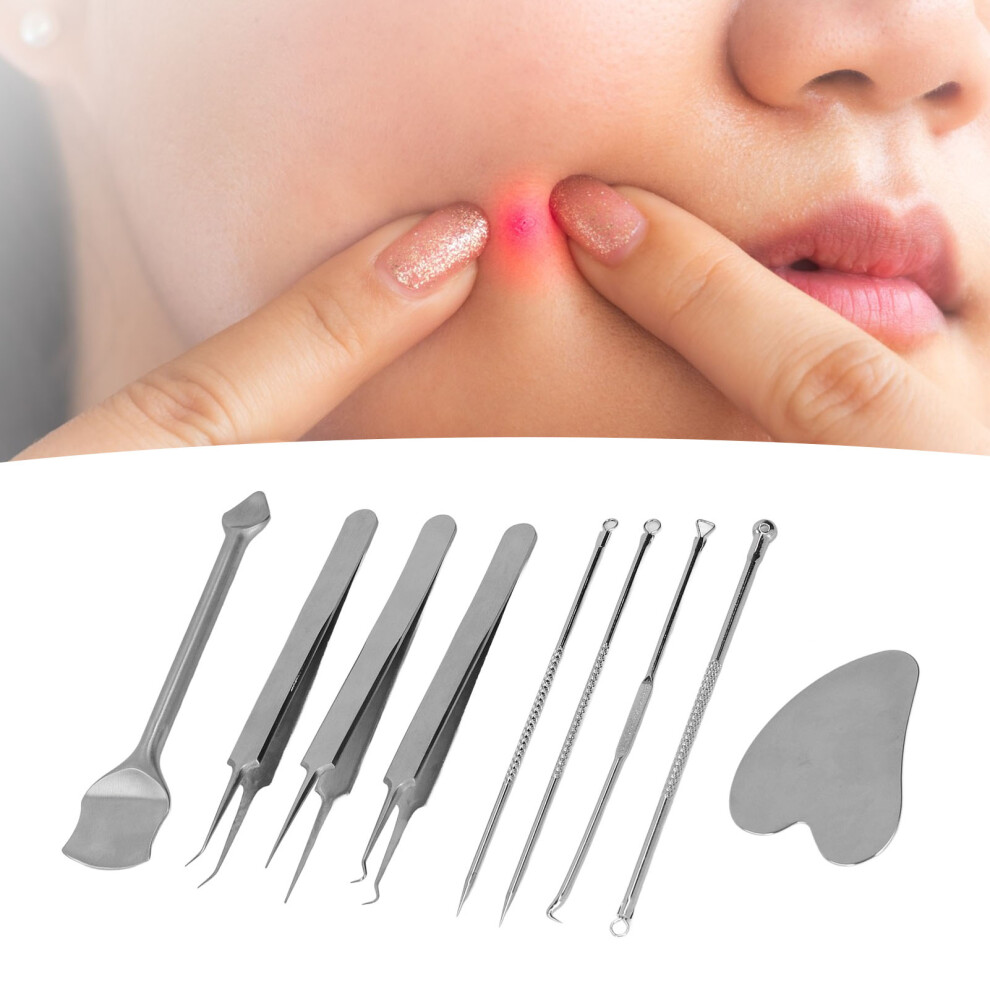 Stainless Steel Blackhead & Pimple Extractor Tool Kit for Pores Cleaning