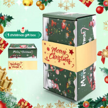 Weihnachts Spardosen Set Geschenkbox Explosion für Geld Weihnachtsspardose für Bargeld Geschenk Ziehen (Grün 12Stk)