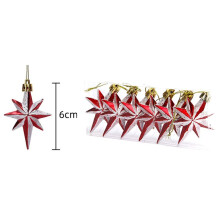 Colgante de Decoración de Árbol de Navidad Rojo con Forma de Estrella, Accesorio para Boda, Día de Año Nuevo, Decoración de Ventana, Colgante, D