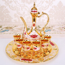Ensemble de Café Turc Vintage Théière et Tasses en Alliage de Zinc Ambiance Élégante pour la Décoration de Café à la Maison