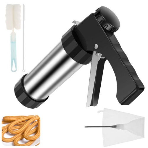 Churrera Churro Maker Machine RVS Churro Maker Kit met 3 Verschillende Tips, Spuitmond Hol 1