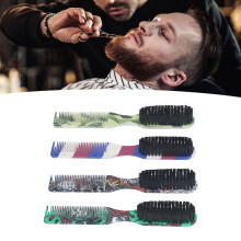 4 pièces 2-en-1 brosse de dégradé pour barbier avec peigne en nylon