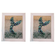 Conjunto de Arte em Vidro Oceano, Adequado para Montagem DIY para Adultos, Decoração de Casa com Tema Oceano Rabo de Peixe