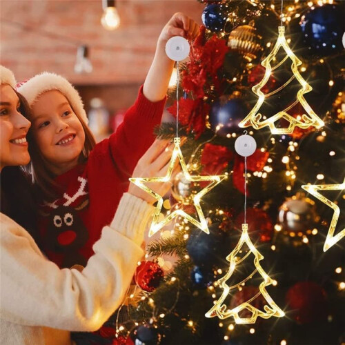Window Lamp Battery-Powered Christmas Lights Interior Decoration Star Tree Lamp (Without AAA Battery) 2