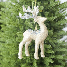 3 Pezzi Decorazioni Natalizie In Argento Decorazioni per L'Albero di Natale Decorazioni A Forma di Cervo Glitterato Argento